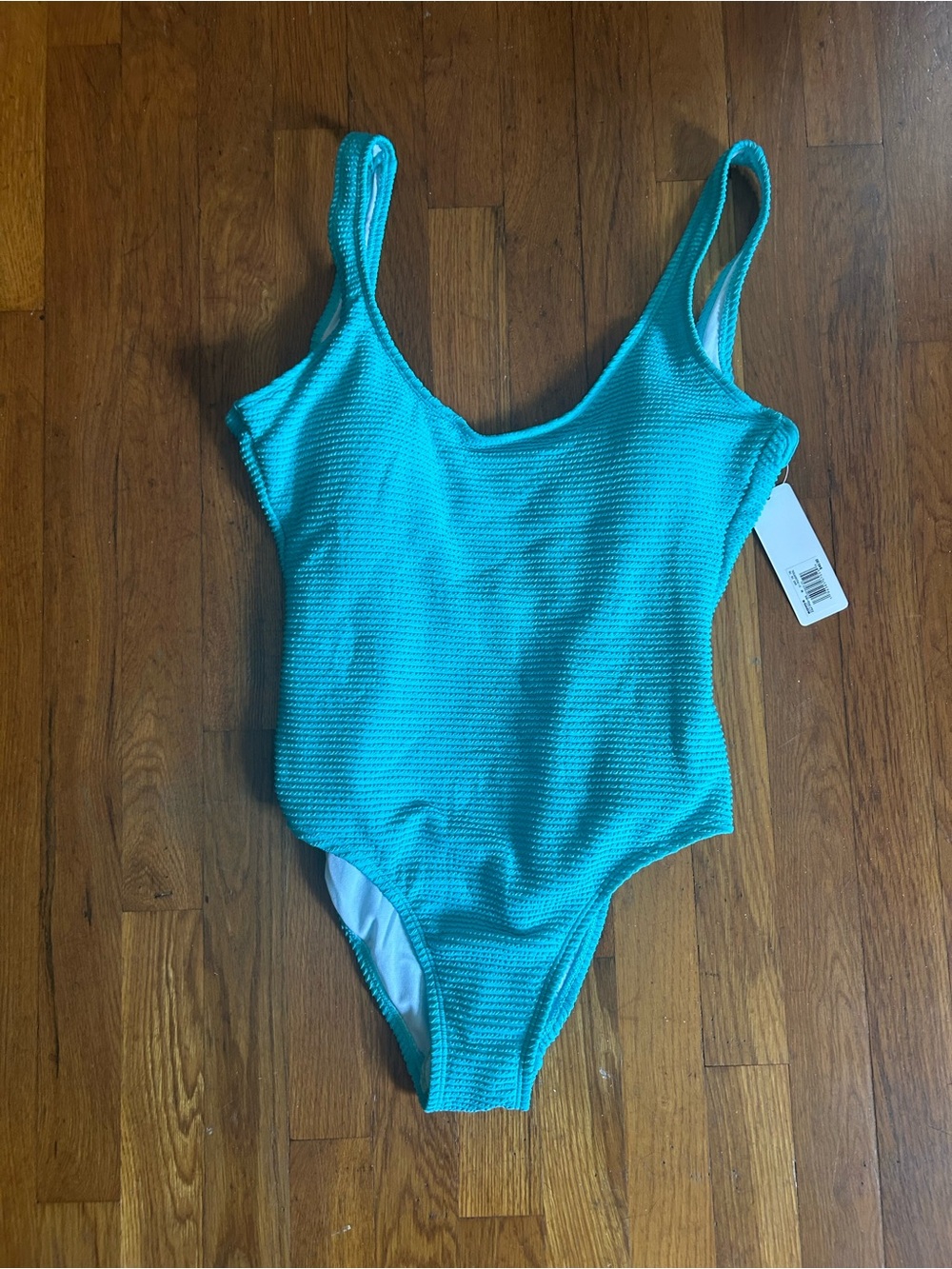 Kohl's Teal Textured Scoop-Back One-Piece Swimsuit